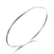 Heavy 925 Sterling Silver Plated Plain 3mm Bangle - USA Made