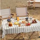 3 Piece Set of Black and White Checkered Tablecloths for Dining Tables