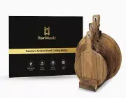 Acacia Wood Cutting Board with handle/Cheese Board-(Set 3) Acacia Cutting Boa...