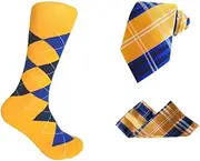 [Triple M Plus] Mens Socks & Necktie and pocket square Set