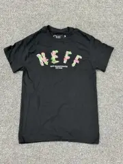 Mens Neff T Shirt Small Black Neff Floral Logo Graphic T Shirt Size Small Men