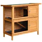i.Pet Rabbit Hutch Chicken Coop Large Wooden House Run Cage Pet Hutch Bunny