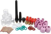 Asixxsix TIG Welding Torch Consumables Set, Ceramic Nozzle Glass Cup Pressure Cap Short Connector Small Connector with Mesh, for WP17 WP18 WP26 TIG Argon Arc Welding Torch