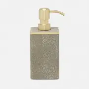 Pigeon & Poodle Bradford Sand/Gold Soap Pump 3"L x 3"W x 7.5"H - NEW!
