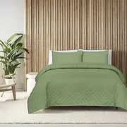 Amsons Bedding Comforter Sets – Microfiber Comforter Bed Set – Comforters & Sets- Light Sage Bedspreads and Coverlets- Bedding & Linen (3pc, Double)