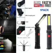 USB Rechargeable COB LED Work Light Magnetic Flashlight Hand Lamp Inspection Big