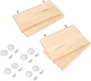 Ruimou 4Pcs Pet Wooden Platform Stand Active Rectangular Springboard Toy for Chinchilla, Hamster, Parrot, Gerbil,Small Animals