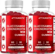 2 Pack Vitamatic Glucosamine Chondroitin Gummies with MSM & Vitamin E - Joint...