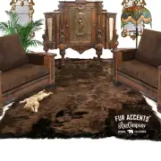 Brown Shag Faux Fur Throw Area Rug Rectangle Large Sheepskin Plush Carpet 8x10
