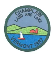 PATCH GSA Girl Scouts Champlain Land and Lake Vermont 1987 Sailboat Farm House
