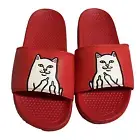 RIPNDIP Lord Nermal Slides (Red, Size 8) Slip On Sandals Cheeky Cat Design