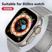 Titanium Steel Removable Link Strap Fr Apple Watch Ultra 8 Butterfly Buckle Band