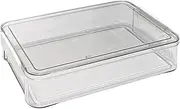 [AIMALL] A4 Transparent File Storage Box, Large Capacity Plastic Document Organizer, 13.7" x 9.2" x 2.6", Clear Home & Office Solution