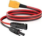 ELFCULB XT90 Solar Cable, 10AWG Solar Plug to XT90 Plug Extension Cable for Power Station Solar Generator Solar Panel (60 cm)