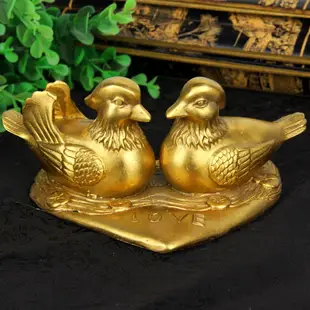 黃銅鴛鴦擺件一對送新人禮物家居臥室工藝品飾品