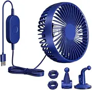 USB Fan For Car, 3 Speeds Truck Fan, Quiet And Powerful Blower, Adjustable Air Circulation For Truck RV Camping Automobile Home