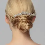 Bridal Hair Comb Crystal Hair Comb Silver Hair Vine Wedding Back Comb Veil Decor