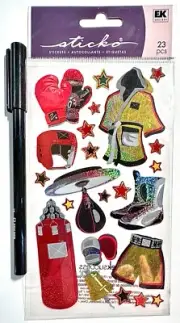 Sticko Boxing Gear Stickers Scrapbooking Embellish Card Making