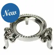 Silver Finish Sphere Stand Egg Base Holder Crystal Ball Support 3.8 cm
