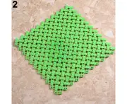 Plastic Drain Holes Non-Slip Bathroom Toilet Kitchen Shower Mat Square Floor Pad-Green