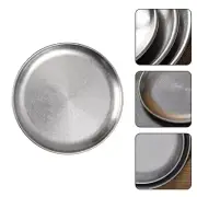 Outdoor Camping BBQ Plate Stainless Steel Round Plate Double Walled Plate Fruit