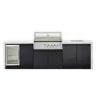New Crossray Premium 4B Gas BBQ Outdoor Kitchen w/ Single SS fridge & Sink - TC4