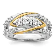 14k Two-Tone 1 1/6 Ct. Lab Grown Diamond VS/SI+ G+ Fashion Ring