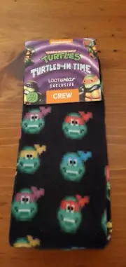 NECA TMNT Turtles in Time SNES Arcade Game Crew Socks Donatello Leonardo Raphael