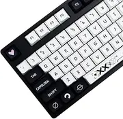 MOLGRIA B42 Keycaps, 128 Set Dark Blue & White Keycaps for Mechanical Keyboard, Custom PBT XDA Profile Key Caps for Gateron Kailh Cherry MX Switch fit ANSI & ISO Layout Keyboard, Black