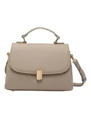 [Mocha] Cora Top Handle Crossbody Bag in Taupe