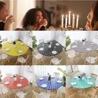 Round Fitted Vinyl Tablecloth Elastic Edged Waterproof Table Cover Protector AU