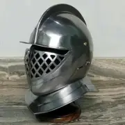 Burgonet Medieval Knight Helmet Wearable visore helmet 18 Gauge