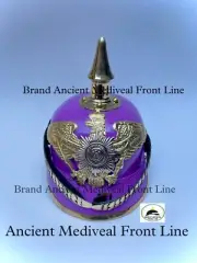 German Prussian Purple Leather Helmet Pickelhaube Helmet