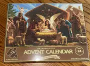 The Jigsaw advent calendar Manger Scene 1008 pieces (42 per day) New in Box.