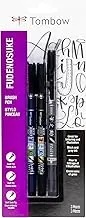 Tombow 62039 Fudenosuke Brush Pens, 3-Pack. Soft, Hard, and Twin Tip Markers for Calligraphy and Art Drawings