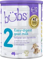 Bubs Easy-Digest Goat Milk Follow-On Formula Stage 2, 800G