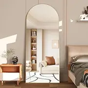 [NEUWEABY] Arched Floor Mirror 165x60 cm Gold Arch Full Length Mirror with Stand Large Wall Mirror Full Body Mirror Standing Hanging or Leaning Against Wall for Bedroom Entry, Bedroom, Living Room
