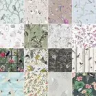 BIRDS WALLPAPER - PEACOCK OWLS CRANE HERON FLORAL METALLIC GLITTER NATURE