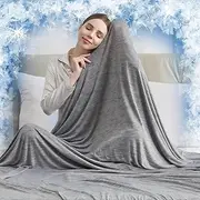 Convenientto Summer Ultimate Cooling Blanket, Forcipower Lightweight Double Sided Design Breathable Cool Blankets, Body Cool for Bed, Couch, Office (50 * 60inchs（130 * 150cm）,Dark Gray)