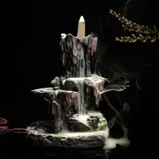 Backflow Incense Cone Burner Censer Holder Mountain Waterfall Stream Home Fragrant Furnace Decor