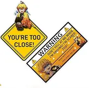 AK 2pcs Warning Decals, You're Too Close! Stickers Vinyl Decal car | Van | Trucks | Motorcycle | Bumper | Window Any Smooth Surface Size: 5"