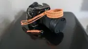 Custom camera wrist strap + Free Keychain Hand Made Creamsicle paracord 550