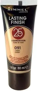 Rimmel Lasting Finish 25 Hours Foundation, Light Ivory, Number 091, 30 ml
