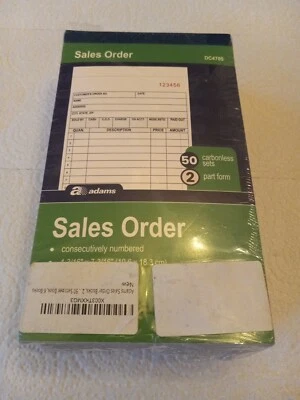 Adams (DC4705) Sales Order Books/6 Books Of 50 Carbonless Sets (New/Sealed)