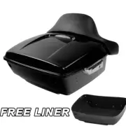 King Pack Trunk & Backrest Pad Fit For Harley Davidson Tour Pak Touring 2014-23