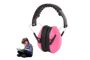 Noise Reduction Earmuffs Kids Hearing Protection Earmuffs for Travel Game-Pink