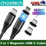 Choetech XCC-1034 3-in-1 Magnetic PD 60W USB C to C Cable - Type C/Micro/iPhone