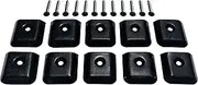 F.S.P 10 Pack RV Camper Trailer Aluminum Extrusion Black Flat End Cap for Vinyl Trim Molding 1" with Screws (Black)