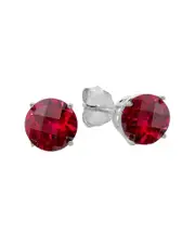MaxColor 10K 1.90 ct. tw. Lab-Grown Ruby Studs