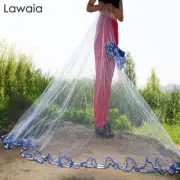 Hand Cast Net Monofilament Nylon Folding Small Mesh Fishnet Iron Steel Pendants
